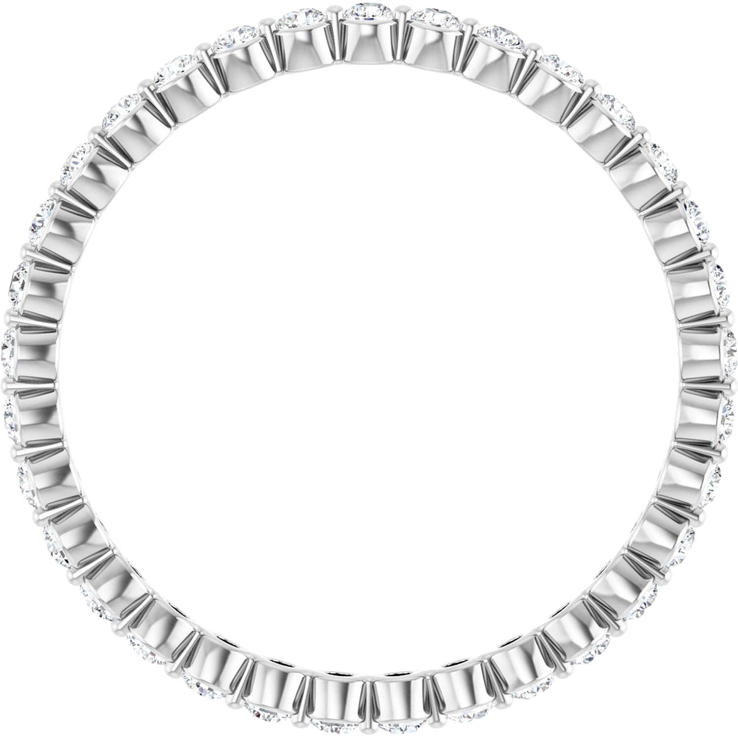 1 2 CT Full Lab Grown Diamond Eternity Ring 14K White Gold Side View