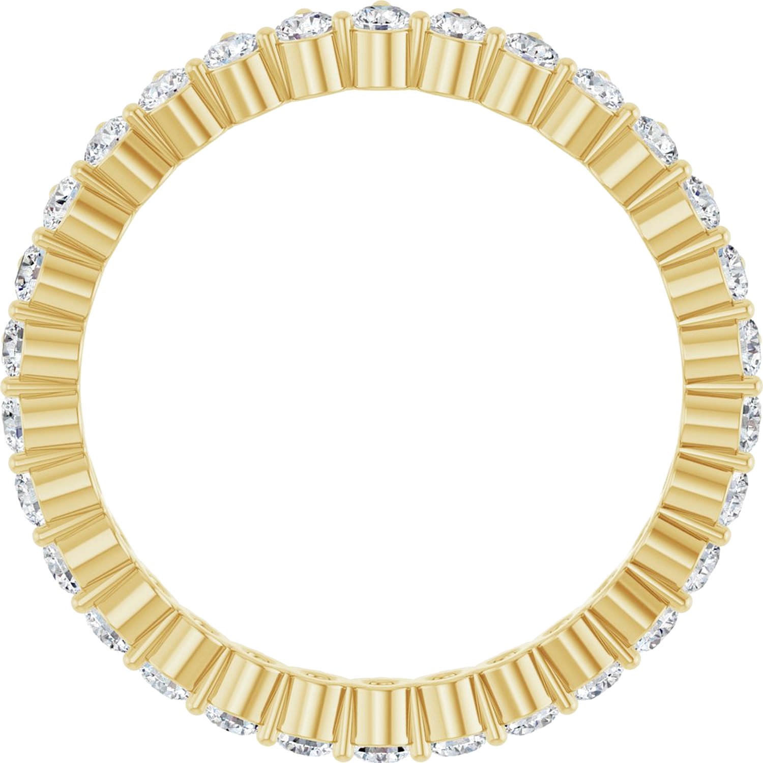 14K Gold Full Diamond Eternity Ring Side