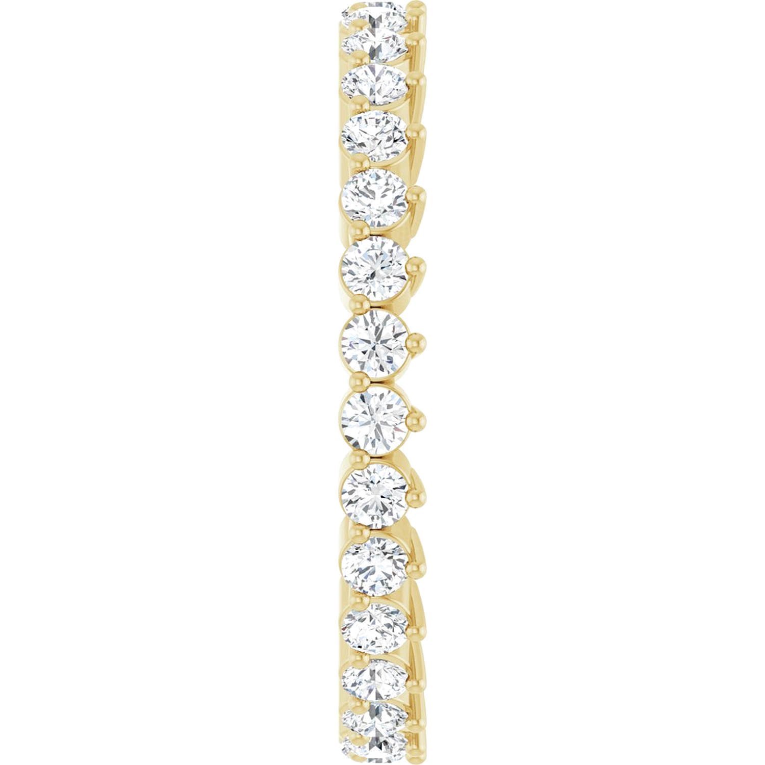 14K Gold Full Diamond Eternity Ring thickness