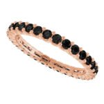 14K Rose Gold Black Diamond Eternity Ring