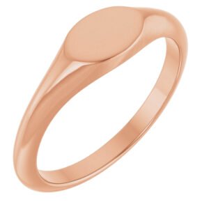 14K Rose Gold Engravable Oval Signet Ring