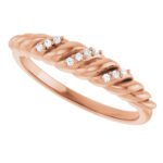 14K Rose Gold Pave Diamond Dome Ring