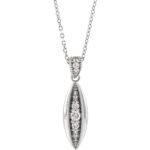 14K White Gold Pave Diamond Beaded Necklace 1 6 CT