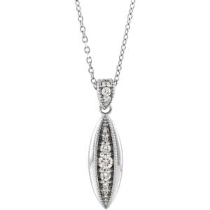 14K White Gold Pave Diamond Beaded Necklace 1 6 CT