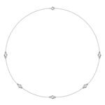 14K white Gold Diamond 5-Station Chain Link Necklace 1 4 CTTW