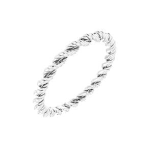 18K White Gold Rope Band 2mm