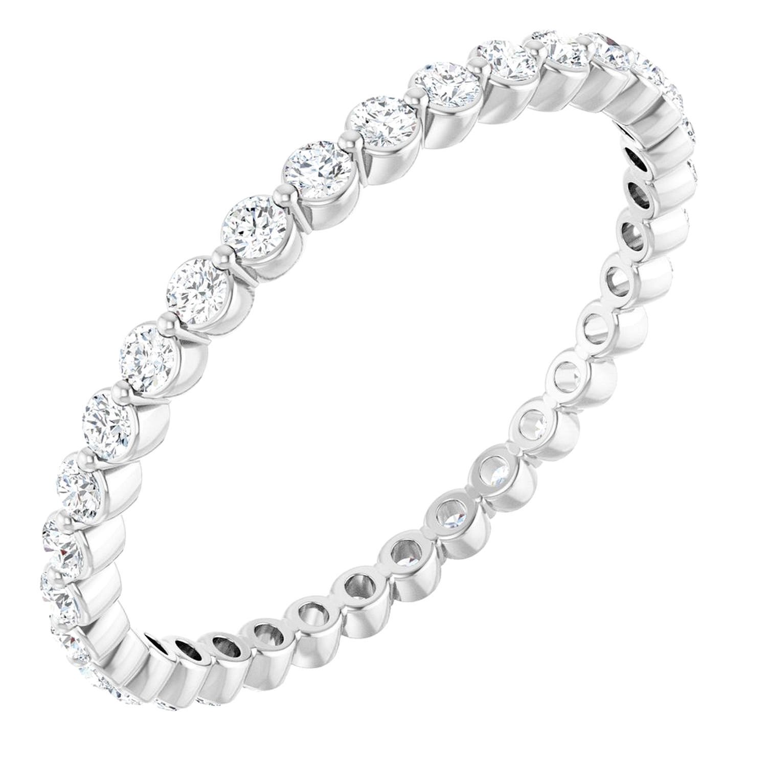 Full Lab Grown Diamond Eternity Ring 14K White Gold 1 2 CT