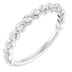 Half Diamond Eternity Ring 14k white gold