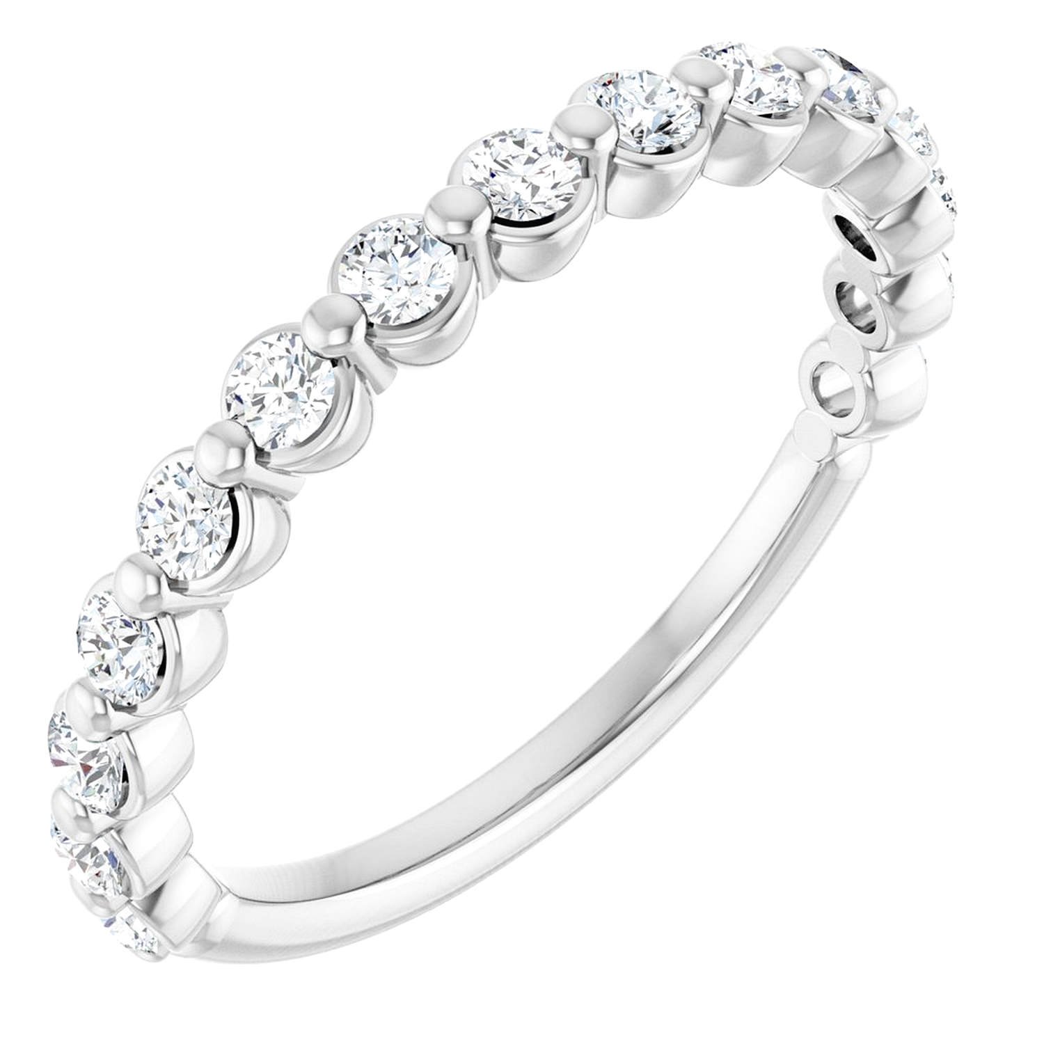 Half Diamond Eternity Ring 14k white gold